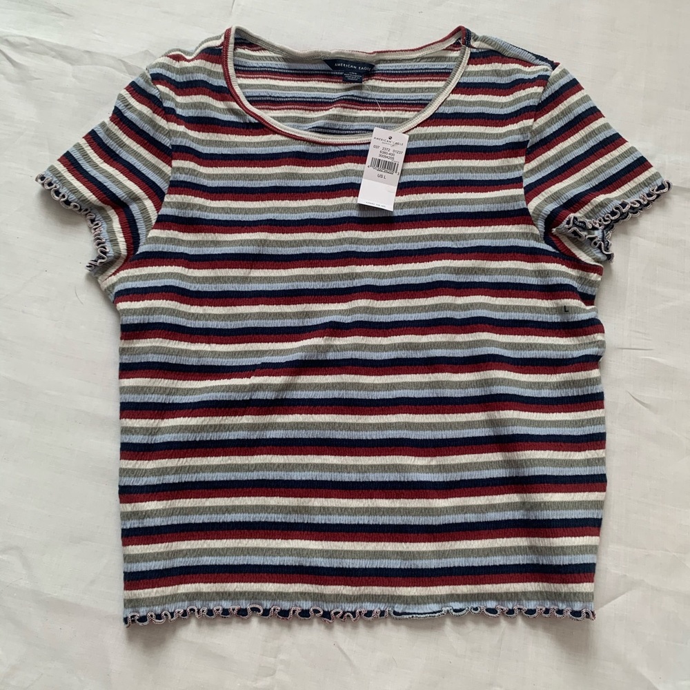 American Eagle Cropped Striped Tee